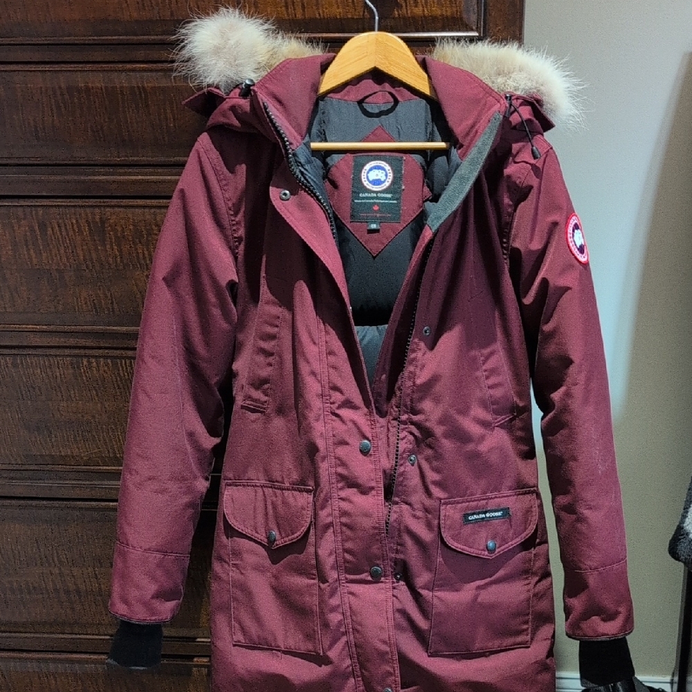 Canada Goose Red Ski Jacket with Fur Trim